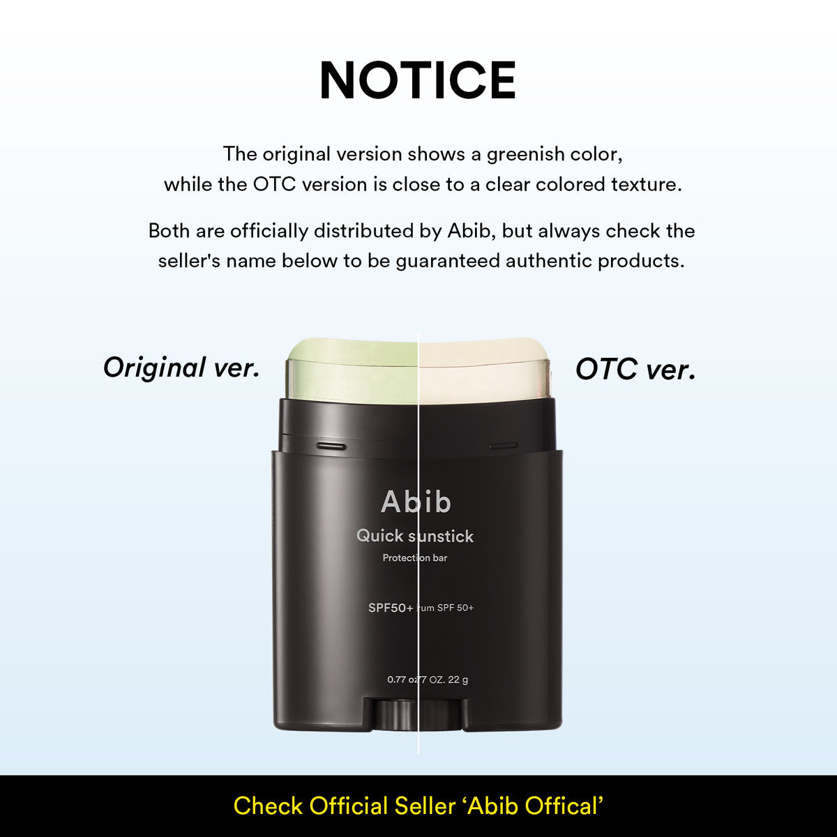 Abib™ Quick Sunstick Protection Bar SPF50+ PA++++ 22g