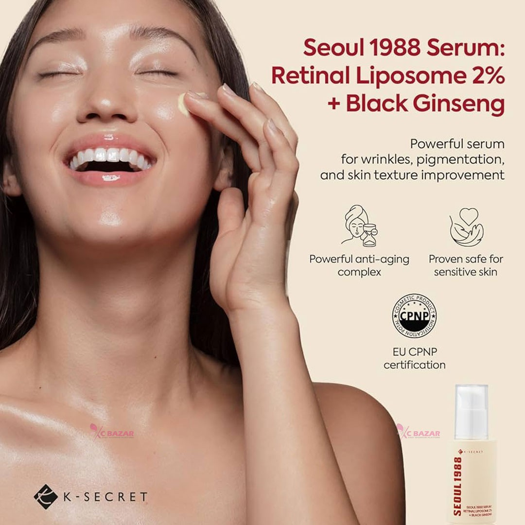 KSecret Seoul 1988 Serum: Retinal Liposome 2% + Black Ginseng 30ml