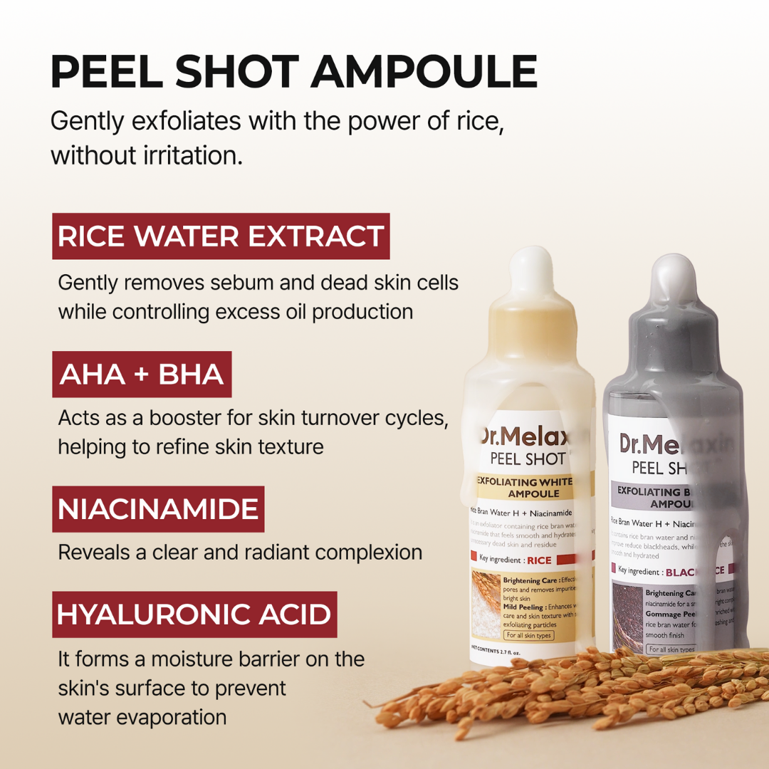 Dr.Melaxin® Peel Shot | Glow Exfoliant Rice Ampoule 80ml