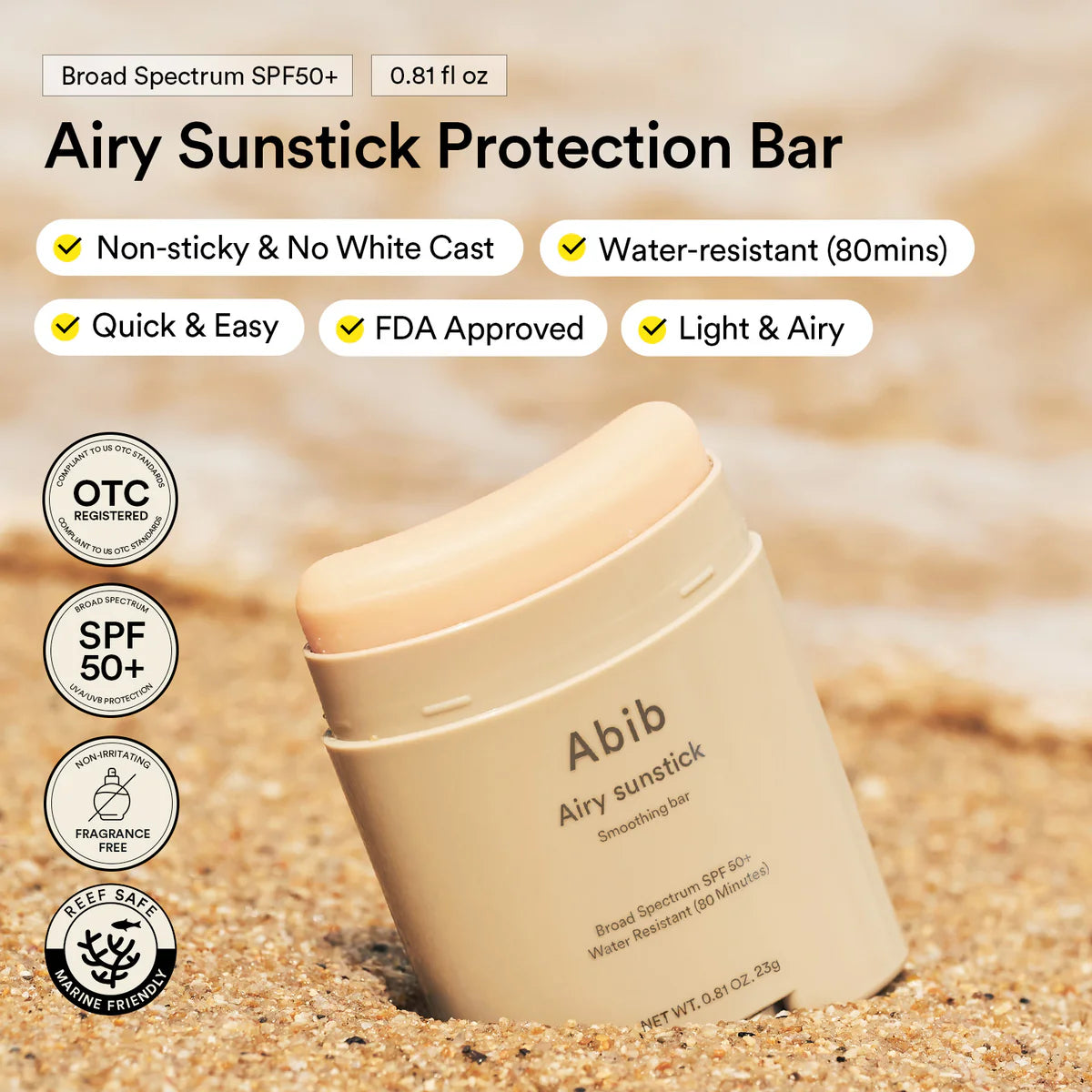 Abib™ Quick Sunstick Protection Bar SPF50+ PA++++ 22g